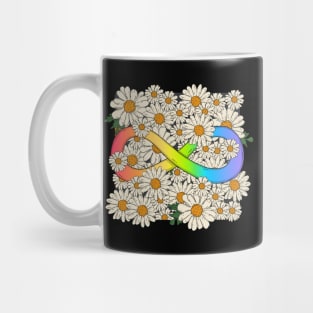 Rainbow Infinity Symbol In Daisy Garden Mug